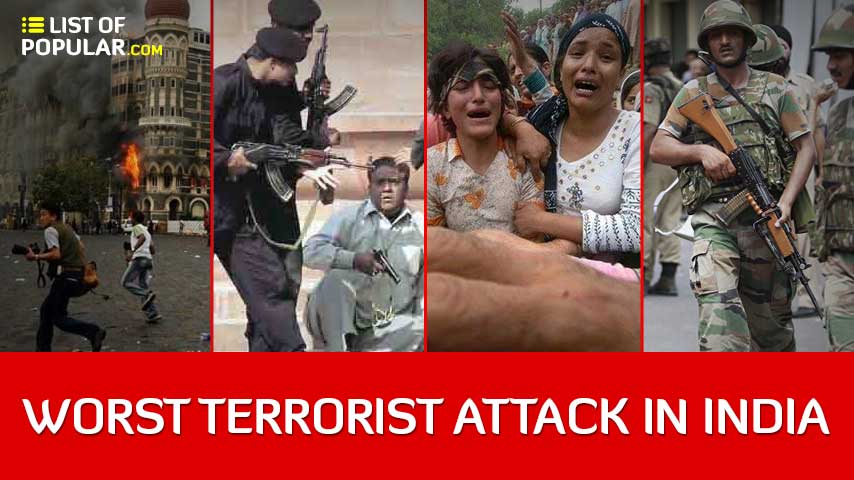 Worst Terrorist Attack in India - List of incidents